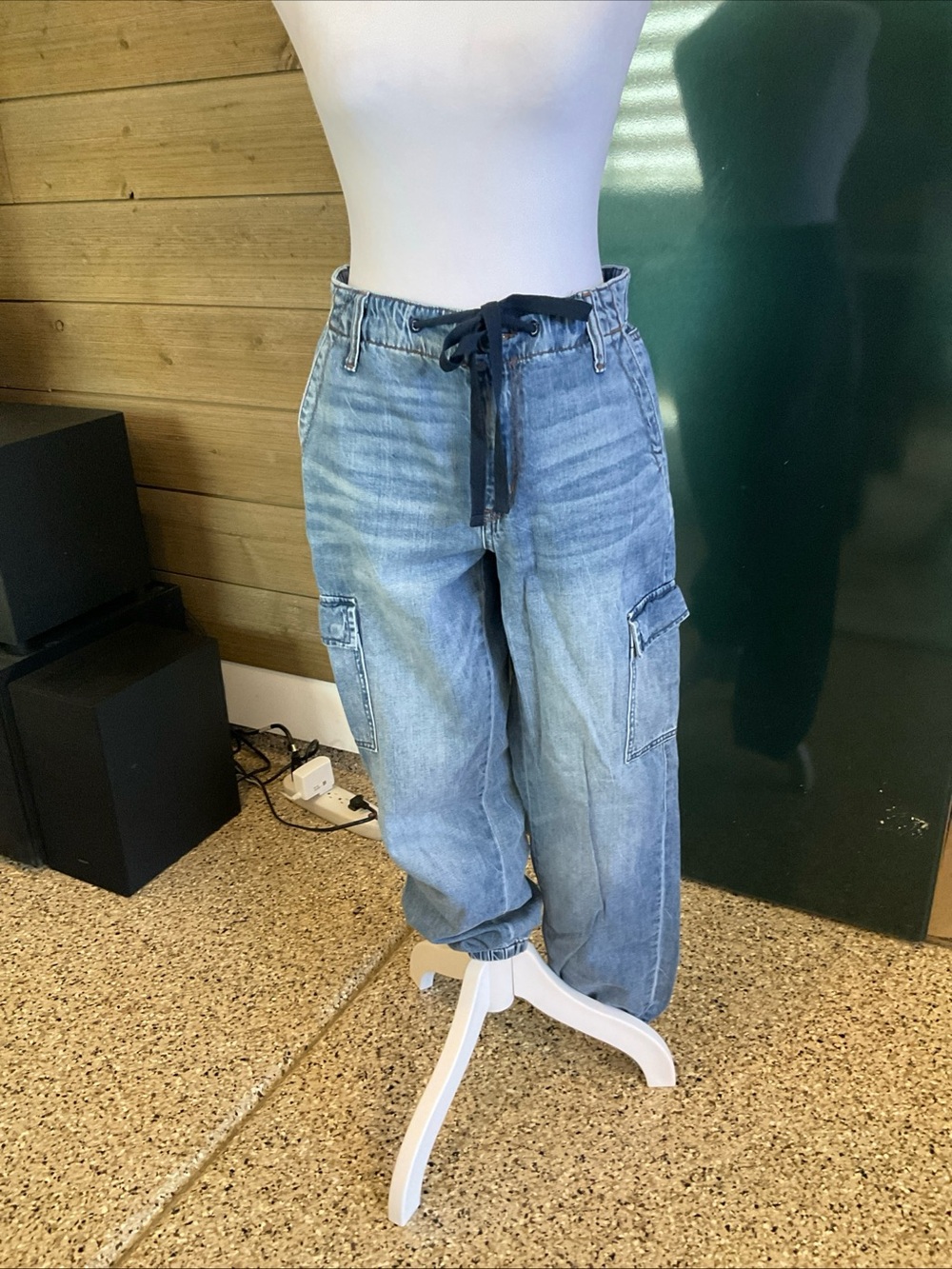 American Eagle Outfitters Denim Jogger Pants in Blue